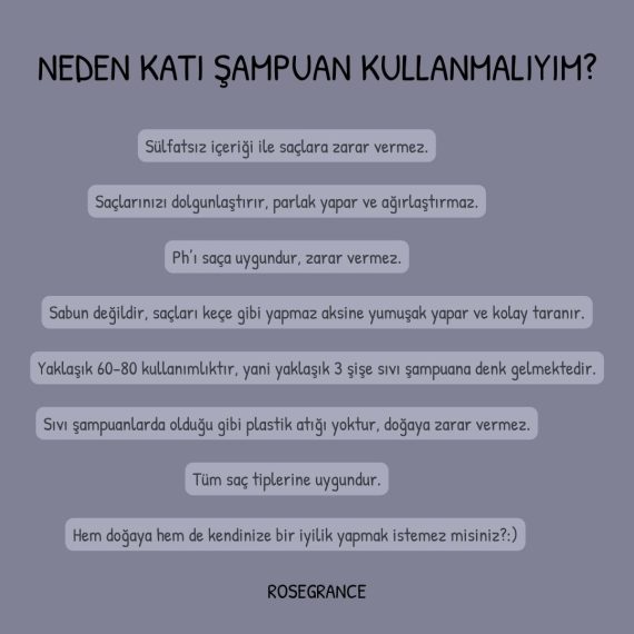 Gül Yaprağı Tozu İçerikli Sülfatsız Katı Şampuan