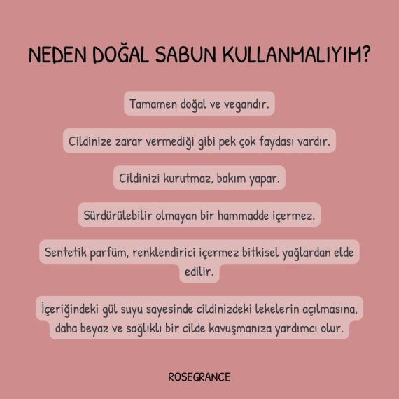 Gül Suyu İçerikli El Yapımı Doğal Sabun